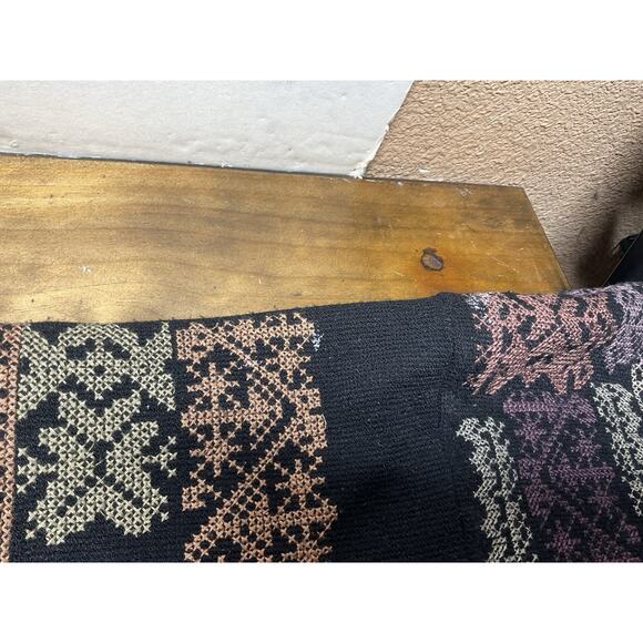 Johnny Was Biya Fenella Embroidered Kimono Cardigan Black Knit Open Front Small - Picture 8 of 16